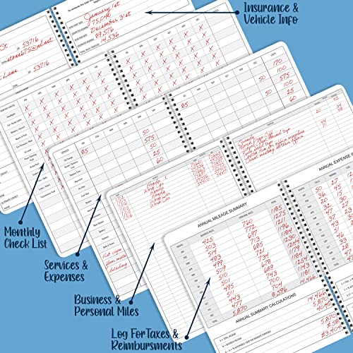 Auto Maintenance Log 5" x 7" Wire-O, 100 Pages – BookFactory