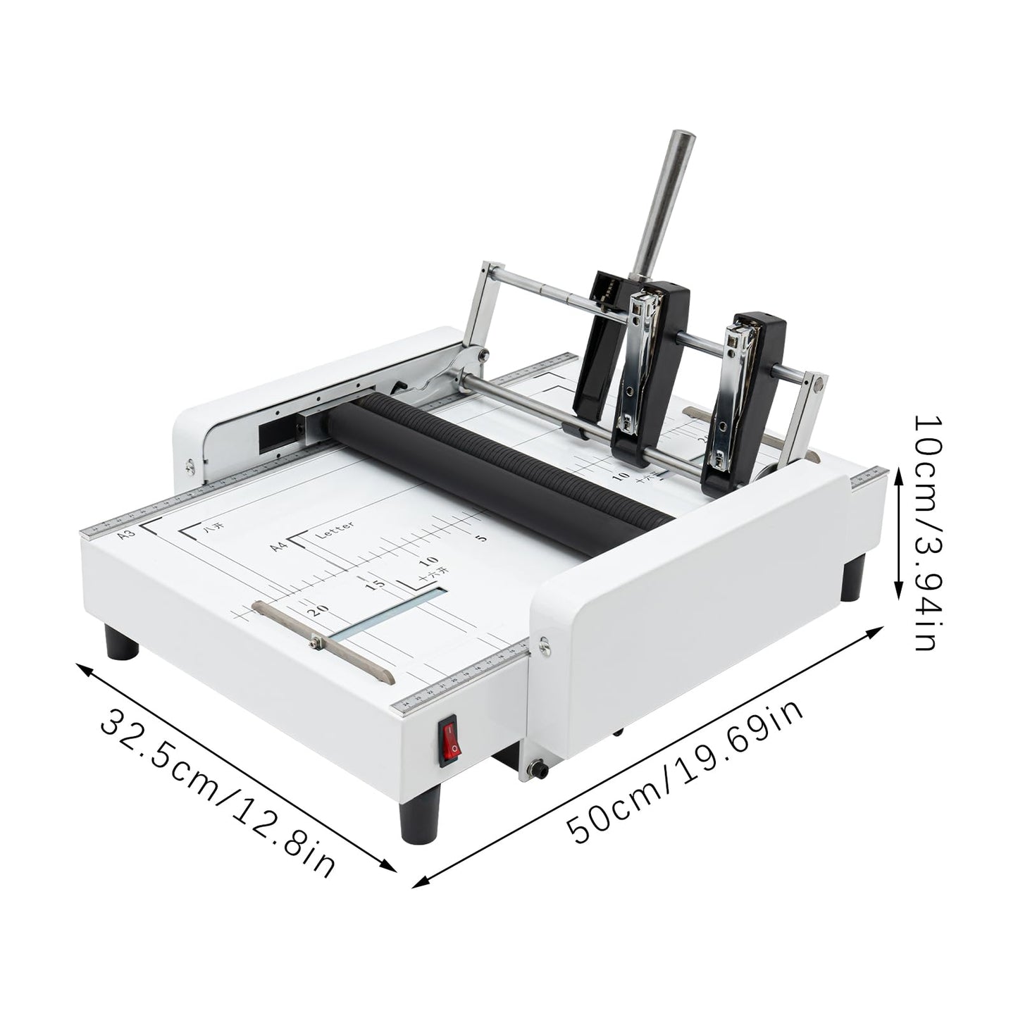 Binding Folding Machine, A3 Booklet Maker with Millimeters Positioning Silicone Folding Rollers Thread Design and Visible Panel Long Power Cord Booklet Folding and Binding Machine for Homes Schools