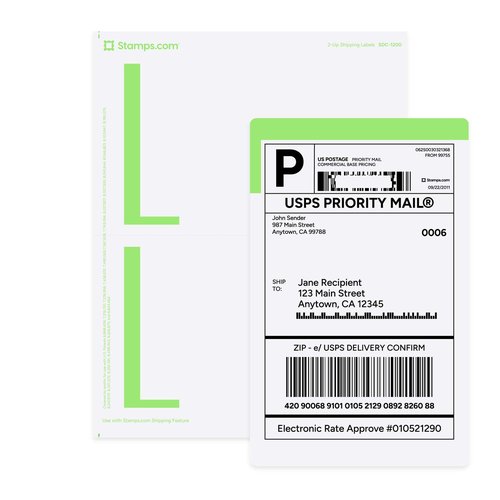 Premium Shipping Labels - 4 1/4 x 6 3/4" 500 Count (2 Labels per Sheet, 250 Sheets) Postage, Addresses & Packing Slips, Inkjet & Laser Printers, Strong Adhesive