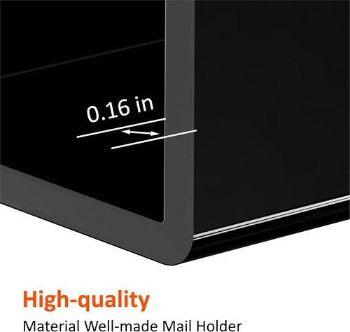 FUCDTEFC Acrylic Mail Holder - Stylish Black Vertical Letter Organizer for Desk | Lightweight Bill Sorter for Home & Office