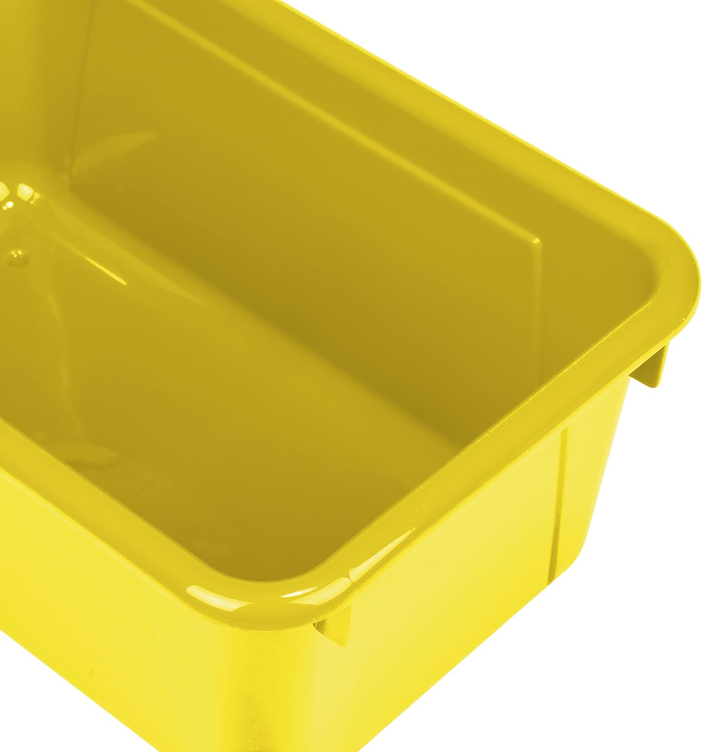 Storex Small Cubby Bins - Pack of 5, 12.2 x 7.8 x 5.1 Inches, Bright Yellow Storage Solution