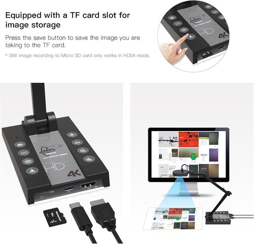 HSV229 4K Webcam - 15MP Autofocus with Zoom & Foldable Design for Windows, Mac & Chromebook