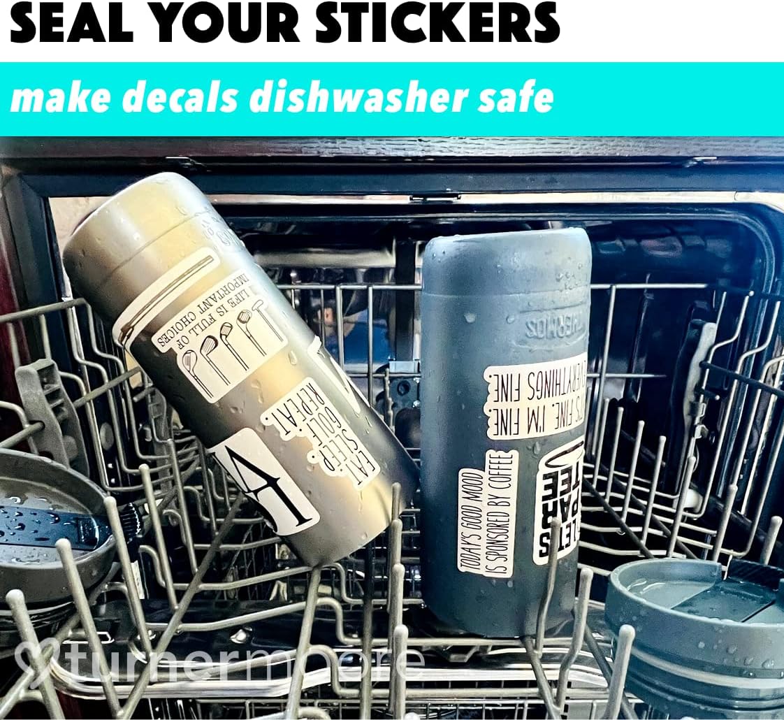 Turner Moore Edition Matte Clear Sticker Laminate Roll - Waterproof Self-Adhesive, 12" x 15FT for Cricut & Stencils