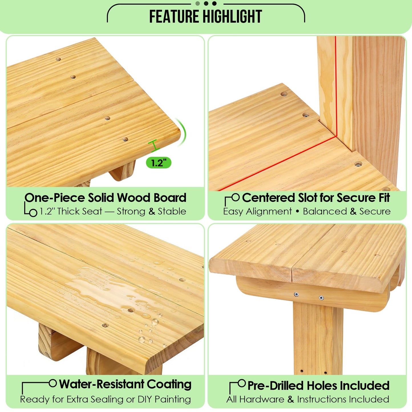 Little Library Box Outdoor Bench, Large 39.4"x13.8" Add-On Bench with Ground Anchor, Waterproof Solid Wood Seat, Durable & Stable Seating for Two Adults, Ideal for Neighborhoods, Communities & Schools
