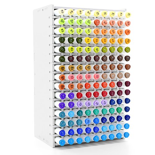 LOSADY Marker Organizer, 135-Slot Marker Holder with Adjustable Dividers, Marker Storage Organizer for Desk, Home, Office, Craft Room, and Classroom
