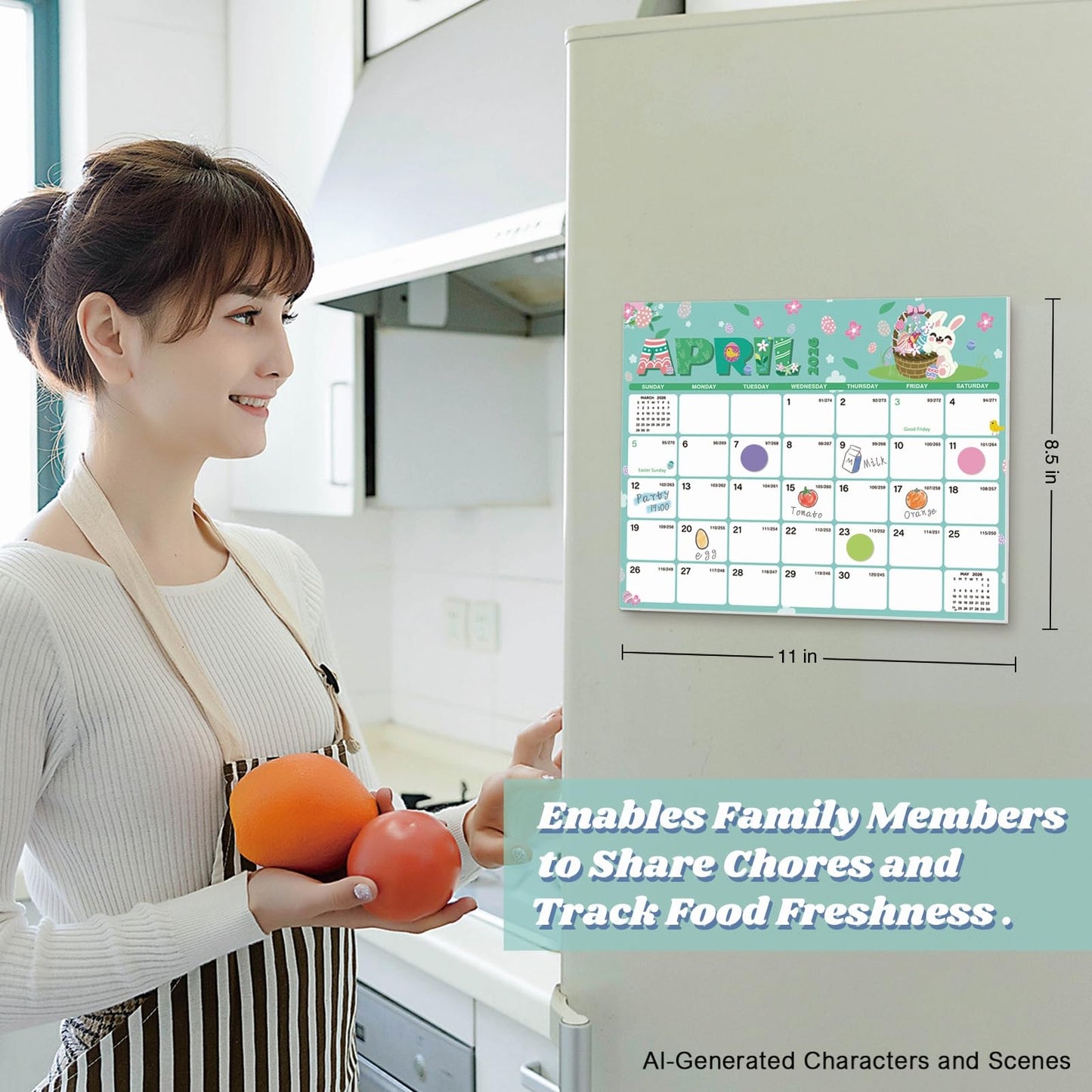 XISIDO 2026-2027 Magnetic Calendar for Refrigerator, 18 Monthly Fridge Calendar Magnet January 2026 to June 2027, 11" X 8.5" (Seasonal Designs)