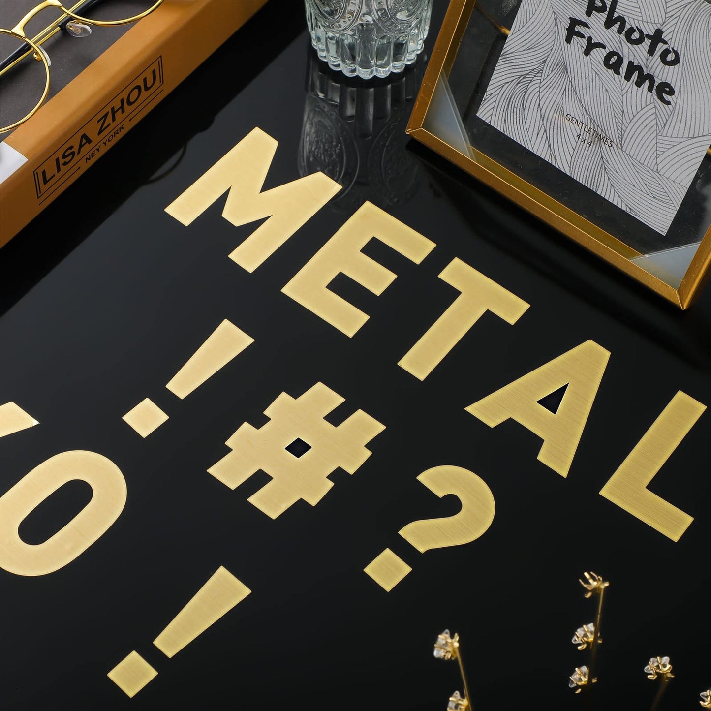 Chinco 232 Pcs 24 Sheets Gold Letter Stickers Large Bulletin Board Letters for Classroom 2.5 Inch Self Adhesive Vinyl Alphabet Stickers for Poster Board Letters Mailbox Classroom School Home Decor