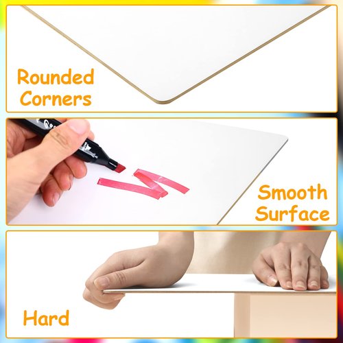 ShyLizard 24Pack Dry Erase Boards, Double Sided Small White Board for Classroom Students, 9"x12" Personal Mini White Board Bulk, Dry Erase Board with 24Erasers for Classroom Teachers Office Supplies