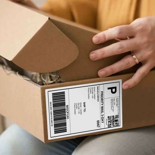 2160 Labels 4.07"x6.4" Shipping Thermal Label Replacement for Brother DK-1247 Used with Brother QL-1100 QL-1050 QL-1050N QL-1060N Printer, Misofuki 12 Roll 103mmx164mm Die-Cut White Label with 1 Frame