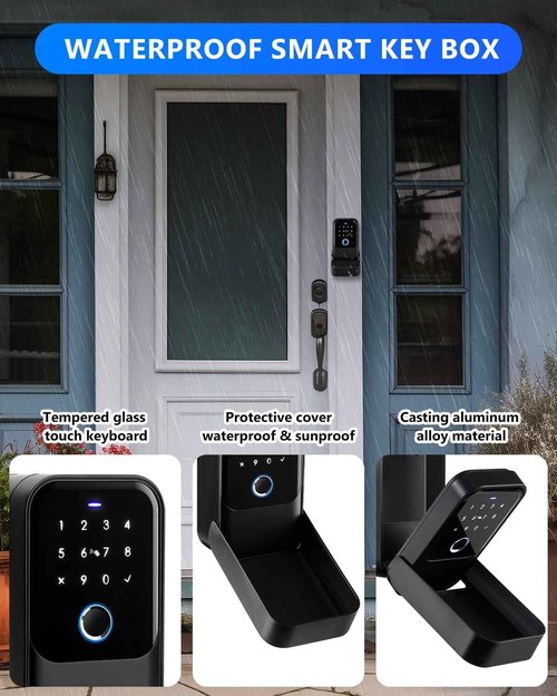 [New]Smart Lock Box,CATCHFACE Wireless Smart Key Lockbox Electronic LockBox Key Lock Box App Control,Share eKey,Wall Mount & Door Handle,Home/Office/Warehouse/Realtor