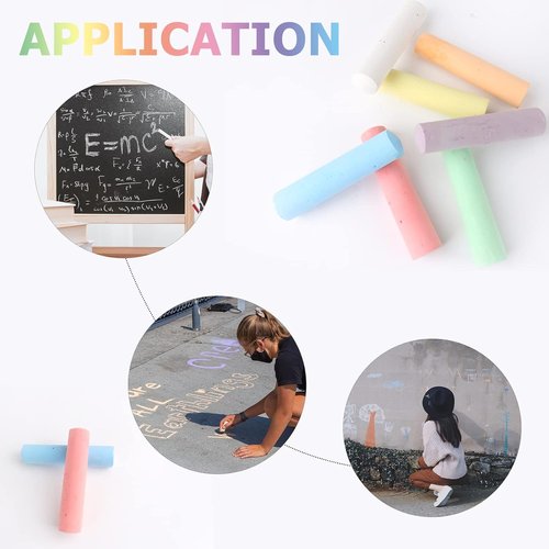 J-hong Washable Sidewalk Chalk Set - 52 Jumbo Pieces in 7 Vibrant Colors | Perfect for Kids & Adults