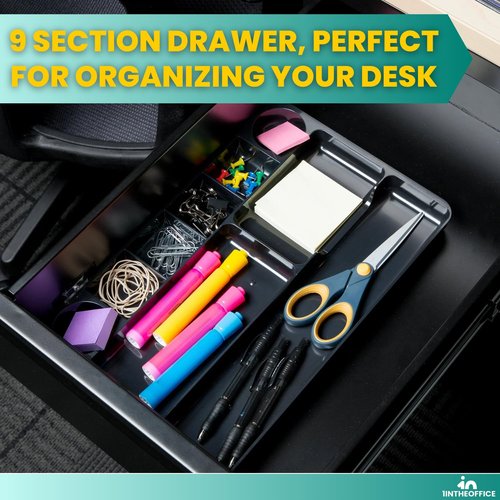 1InTheOffice Desk Drawer Organizer 9-compartment Drawer Tray Organizer (2 Pack)