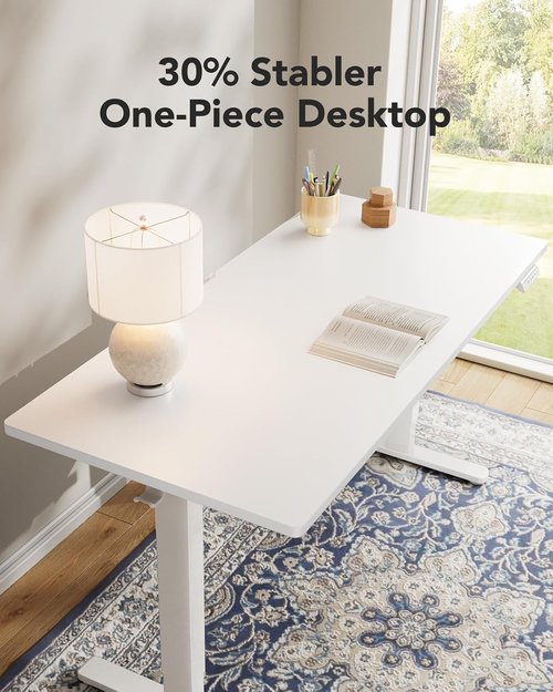 HUANUO Electric Standing Desk - Adjustable Height Computer Desk with 4 Memory Settings | 40" x 24", White