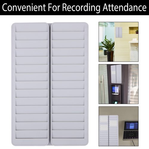 Time Card Holder, Time Card 28 Pockets Slots Wall Mounted Stacking Rack Holder for Employees, Payroll Recorders for Office Factory Supplies