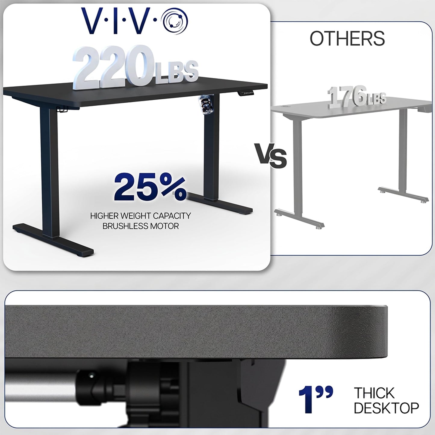 VIVO Electric 43 x 24 in Standing Desk, Memory Height Adjustment, 1B Series, Holds 220 lbs, One-Piece Reclaimed Wood Top, Gray Frame, DESK-KIT-1G4P