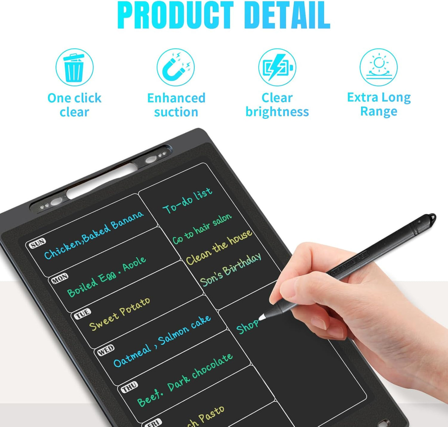 Skiennix Magnetic Weekly Chore Chart - Dry Erase To-Do List for Fridge | 9.8” x 6.7” Meal Planner