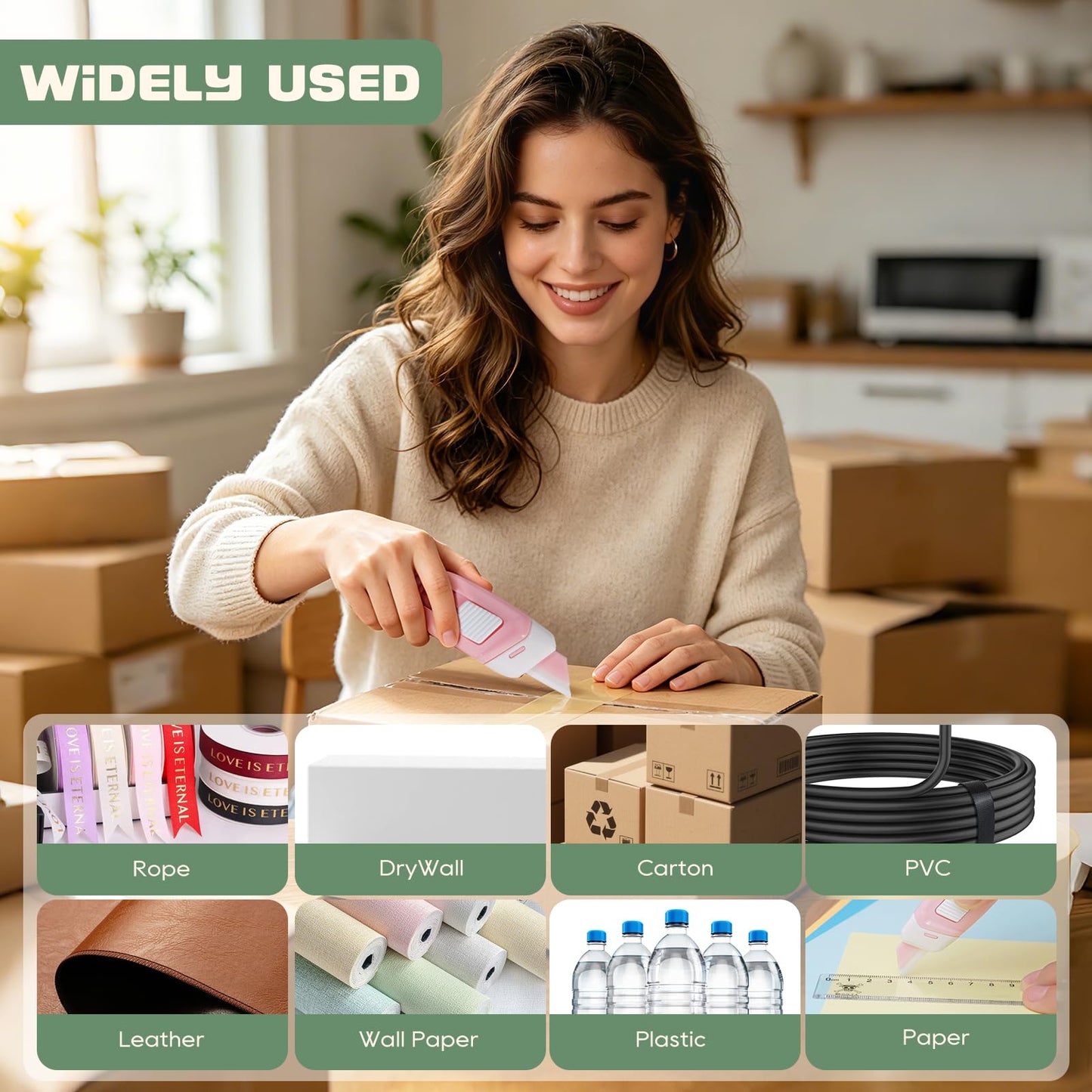 3-Pack Mini Ceramic Box Cutter, Retractable Utility Knife with Safety Lock & Keychain Hole, Magnetic Package Opener with Ceramic Blades for Home Office Shipping Packages (Multi)