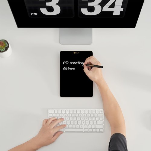 Yeoux Office Essential - Desktop Black Glass Whiteboard Combination