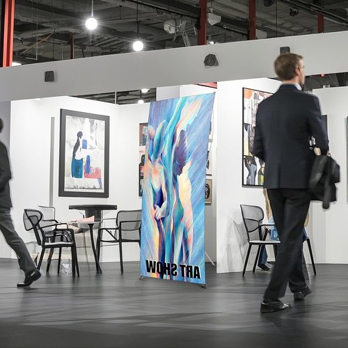 Adjustable X Banner Stand by [Brand Name] - Retractable Display Holder 23x63 to 32x71 Inch | Portable Travel Bag Included