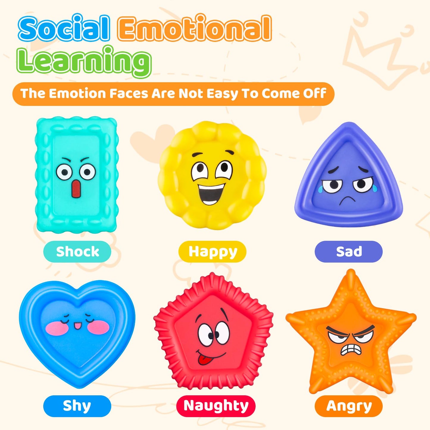 APLIST Emotion Sensory Toys for Toddlers Kids, Social Emotional Learning for Nonverbal Autism Special Needs, Play Therapy Feelings Toys, Preschool Calm Down Corner Quiet Tactile Fidget