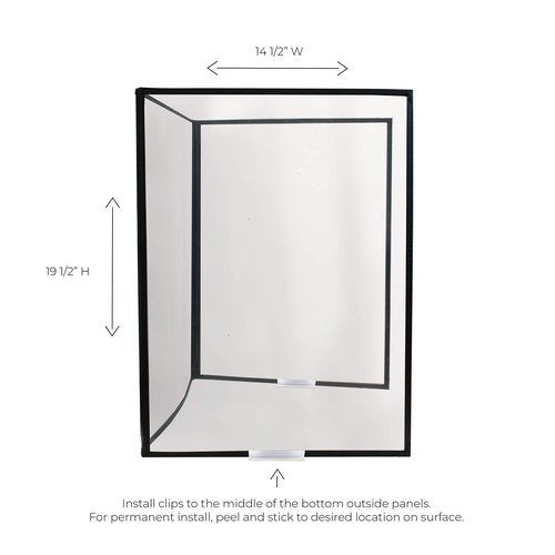 Risch - Shield – Desk Desk Shield - Portable Clear Vinyl Protective Shield for Use in Classrooms, on Desks or at Tables- 14.5" x 19.5" - Made in USA (Pack of 2)