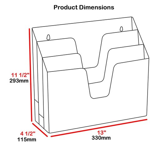 Acrimet Horizontal Triple File Folder Holder Organizer (Clear Blue Color)