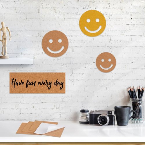 GNIEMCKIN 100 Pack Self Adhesive Cork Squares, 6 x 6 Inches Cork Backing for Coasters, Cork Squares for DIY Crafts and Coasters, Natural Soft Wood with Strong Adhesion Backing, 2 mm Thick