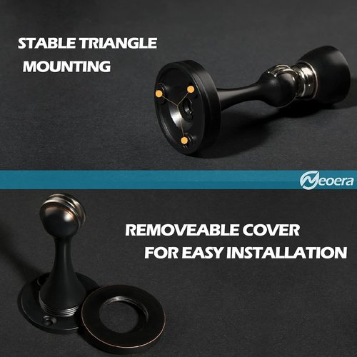 Neoera Magnetic Door Stop - Heavy Duty Oil Rubbed Bronze Door Catch | Anti-Rust, Wall & Floor Mount, 1 Pack