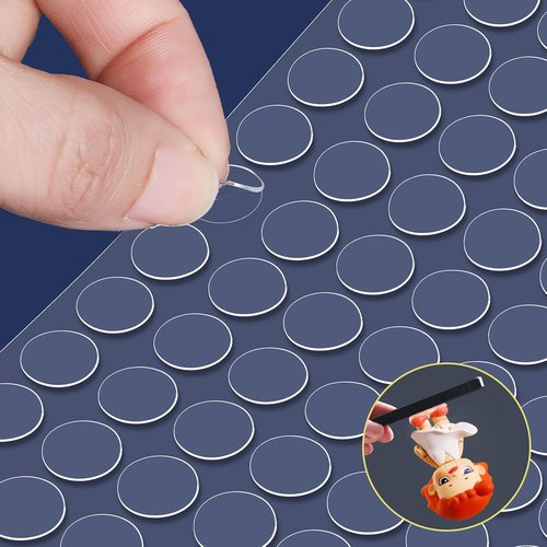 NOMMO Adhesive Putty | Removable Double-Sided Sticky Dots for Crafts & Decorations | Clear, 100 Pcs (15mm)