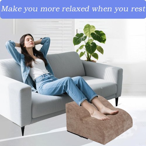 OpyTikar Foot Rest for Under Desk at Work.Multifunctional 3-Tier Foot Stool,with Washable Footrest.for Under Desk,Office Chair Gaming Chair & Sofa,Leg Elevation Pillow,Supports Posture-Brown