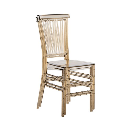 Techni Home Chiavari Style Chair, Set of 2 Stackable Acrylic Chairs, Elegant Design, Perfect for Weddings, Parties, Events, or Extra Dining Seating, Modern and Versatile for Indoor/Outdoor Use (Amber)
