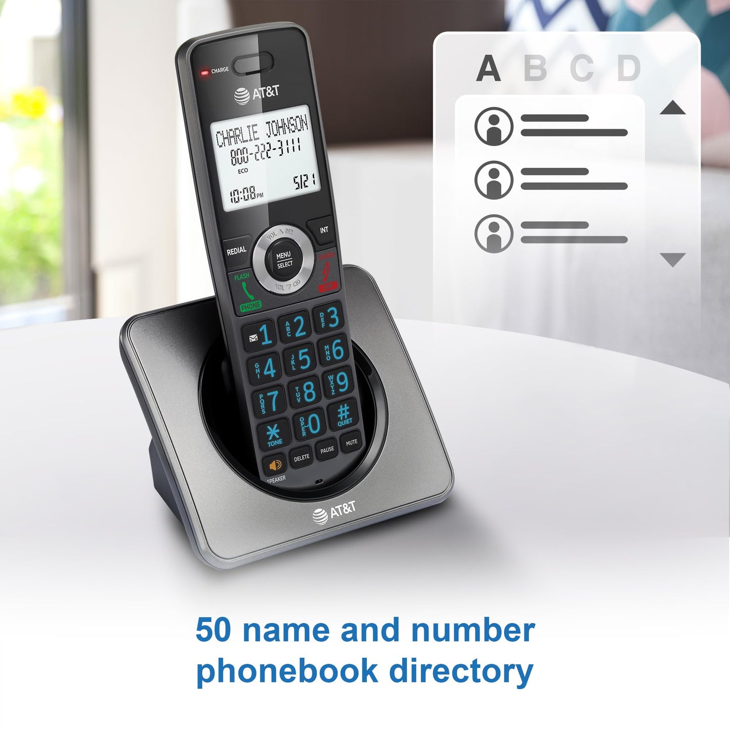 AT&T GL2101-4 DECT 6.0 4-Handset Cordless Phone, Graphite & Black