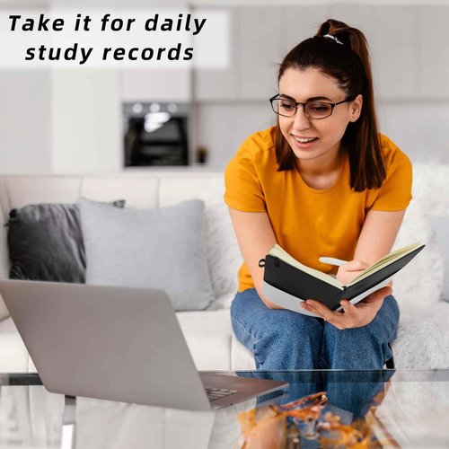 Coopay 24 Pack A5 Journal Notebook with 24 White Pens Bulk Classic Ruled Hardcover Leather Journal Set with Pen Holder for Men Women Writing Office Home School Business, 100GSM, 8.3” x 5.5” (Black)