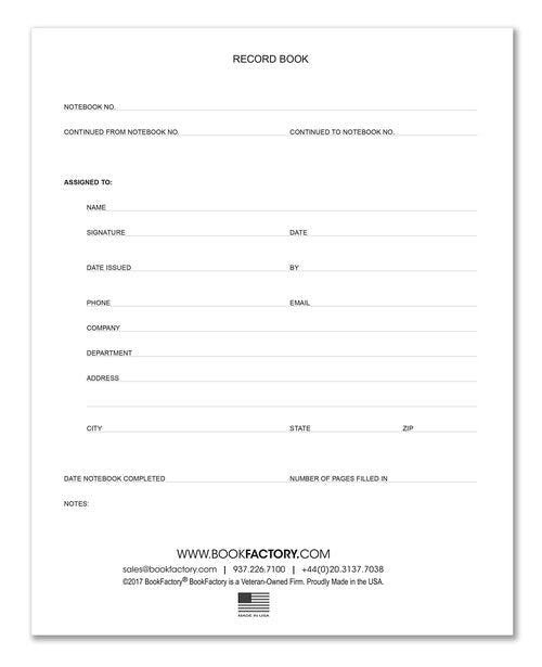 BookFactory Black Record Book/Record Notebook - 312 Pages 8'' x 10'' Black Cover Section Sewn Hardbound (Made in USA)