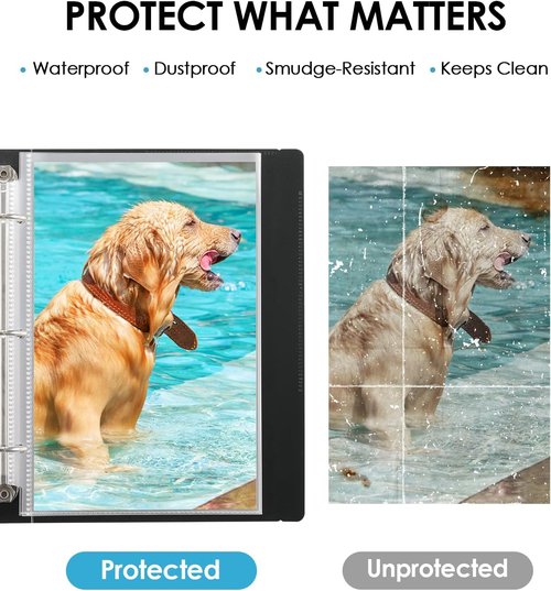 KTRIO Heavyweight Sheet Protectors - Clear Page Protectors for Mini 3 Ring Binder | 5.5 x 8.5 Inch, 200 Pack