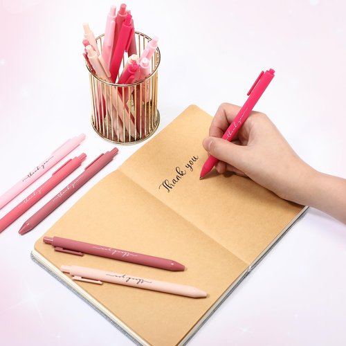 Dispowreath 50 Pcs Thank You Pens Bulk Pink Ballpoint Pens Party Favors for Women Coworker Employee Appreciation Gifts Back to School Teacher Nurse Wedding Bridal Shower Birthday Baby Shower Party