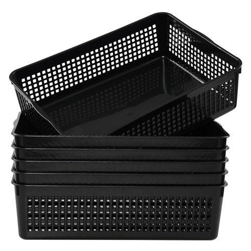 Wekioger A4 Ppaer Storage Basket, Plastic File Basket Tray, 6 Pack, R