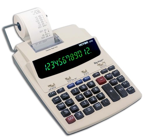 Victor 1310 Big Print Printing Calculator, 12-Digit LED Display, Fast Ink-Free Printing (8.0 LPS), Cost/Sell/Margin Keys, Advanced Business Functions, 2-1/4" Thermal Paper
