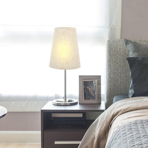 Cabilock Small Table Lamp Shades: Beige Farbic Lampshade Linen Hand Crafted - Decorative Modern Lamp Cover for Wall Bedside Floor Chandelier (Heightened Style)