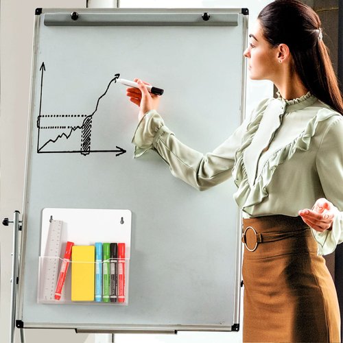 HIIMIEI Magnetic File Holder, 2 Pack Mail Magazines Organizer Wall Mount, Acrylic Hanging Wall File Organizer for Cabinets, Whiteboard, Refrigerator (Clear)