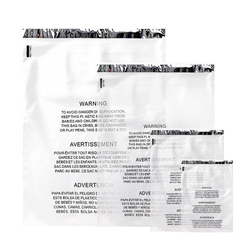 PackageZoom - 11" x 14" (100 Count) Suffocation Warning for Packaging, Clothes & FBA - Self Seal Packaging Bags With Permanent Adhesive
