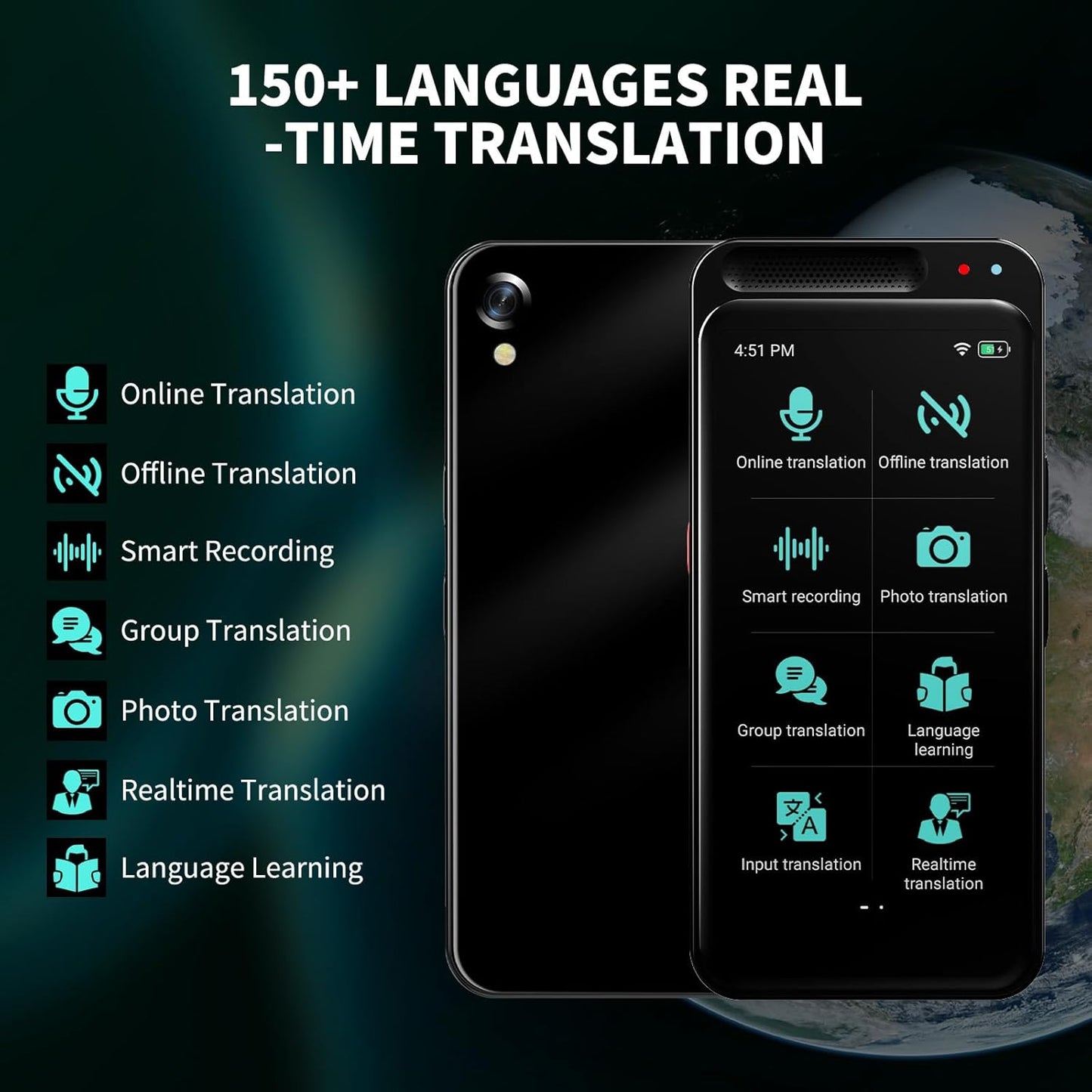 VORMOR Language Translator Device - AI-Powered Real-Time Voice Translation | 150+ Languages, No WiFi Needed