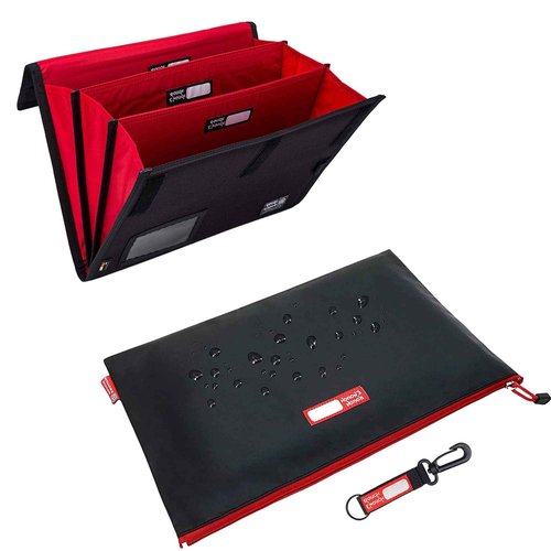Rough Enough Expanding File Folder and Legal Size Document Folder with Zipper Water Resistant Bundle Set