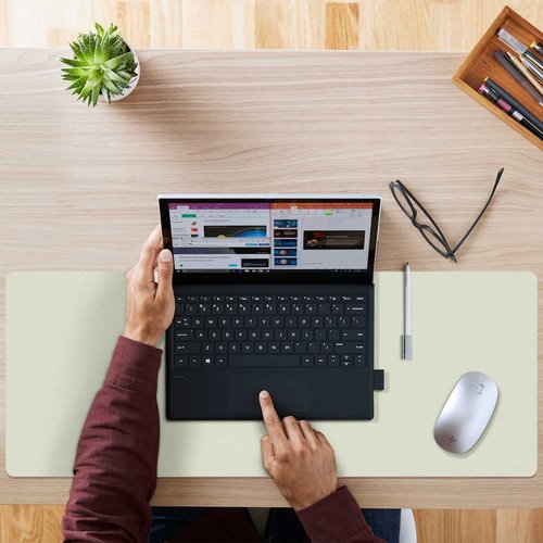 Aothia Double-Sided PU Leather Desk Pad - Non-Slip Large Mouse Pad & Desk Mat for Office, Home - Waterproof, Easy to Clean, Durable Dual-Sided Surface (23.6"x13.7", Matcha Green)
