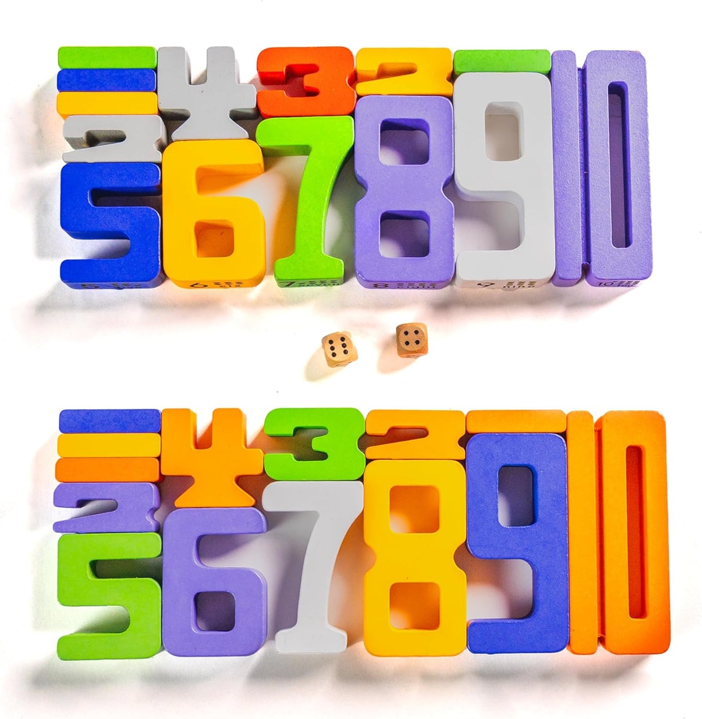 Skiennix Wooden Number Building Blocks - 30 Pcs Educational Toy for Kids 3+ | Learning Math & Balance