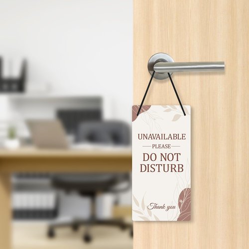 Putuo Decor Please Do Not Disturb Sign, Available Please Knock in PVC Door Sign, Double Sided Hanger Plaque, 10x5 Inches Office Door Signs for Therapists Office Clinic Treatment Plaque