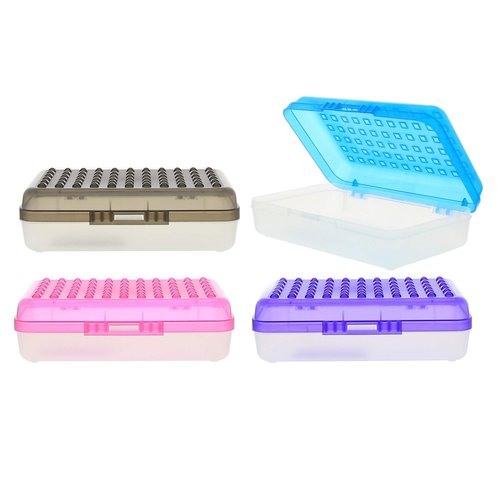 BAZIC Plastic Pencil Case Utility Storage Box, Regal Assorted Color, Multi Purpose Organizer for Pens Pencils, 24-Pack