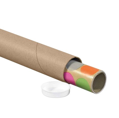 Boxes Fast Mailing Tubes with Caps, 2" x 43", Kraft, (Pack of 50)