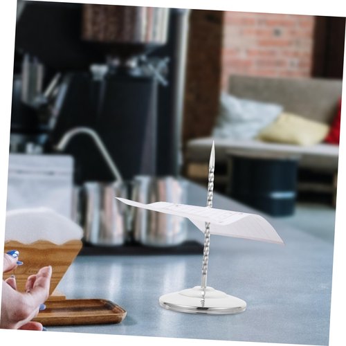 GRIRIW Stainless Steel Receipt Holder Spike Bill Storage Stand for Restaurant Office Kitchen Milk Tea Shop Stable Base for Checks Memos Receipts