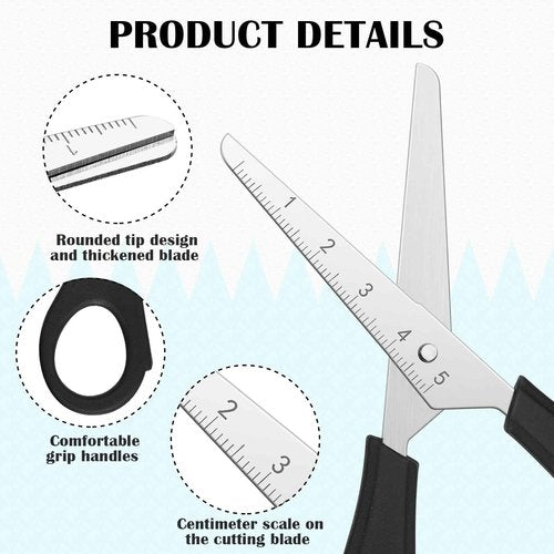 Honoson 150 Pack Scissors Bulk 5 Inch Blunt Tip Kids Safety Scissors Bulk All Purpose Snips for School Classroom Kindergarten Primary Craft Projects Office Sewing Craft Supplies(Black)